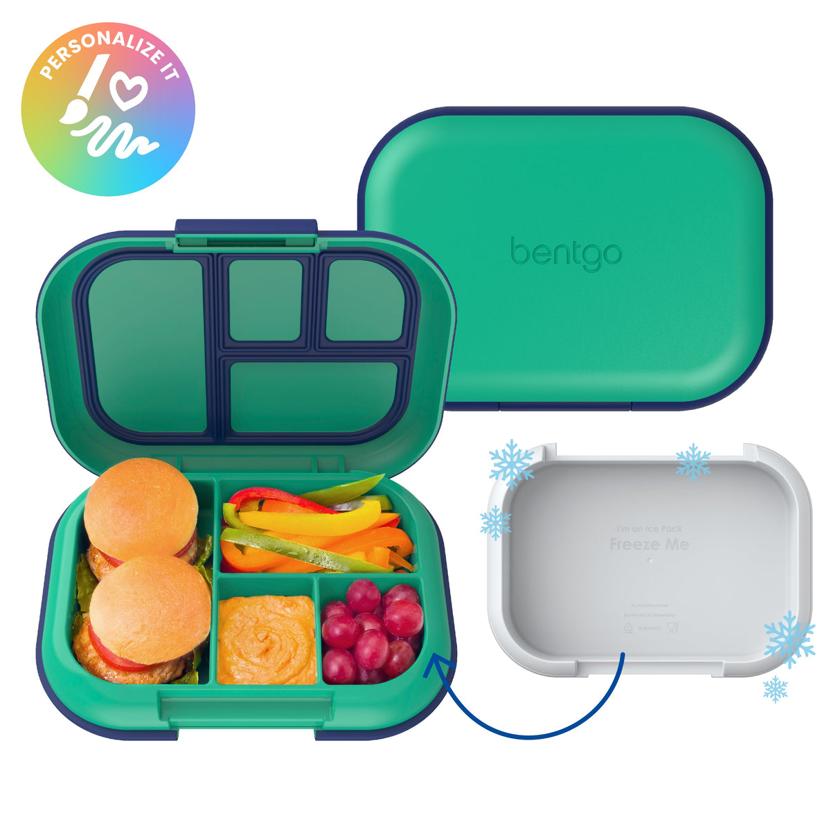 Bentgo Chill Kids Lunch Box - Green/Navy (Personalized)