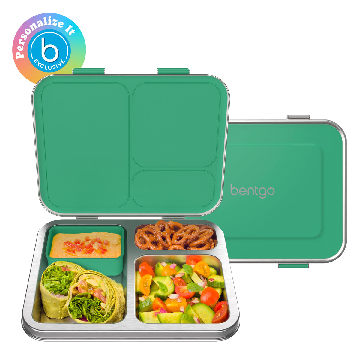Bentgo Kids Stainless Steel Lunch Box - Green (Personalized)