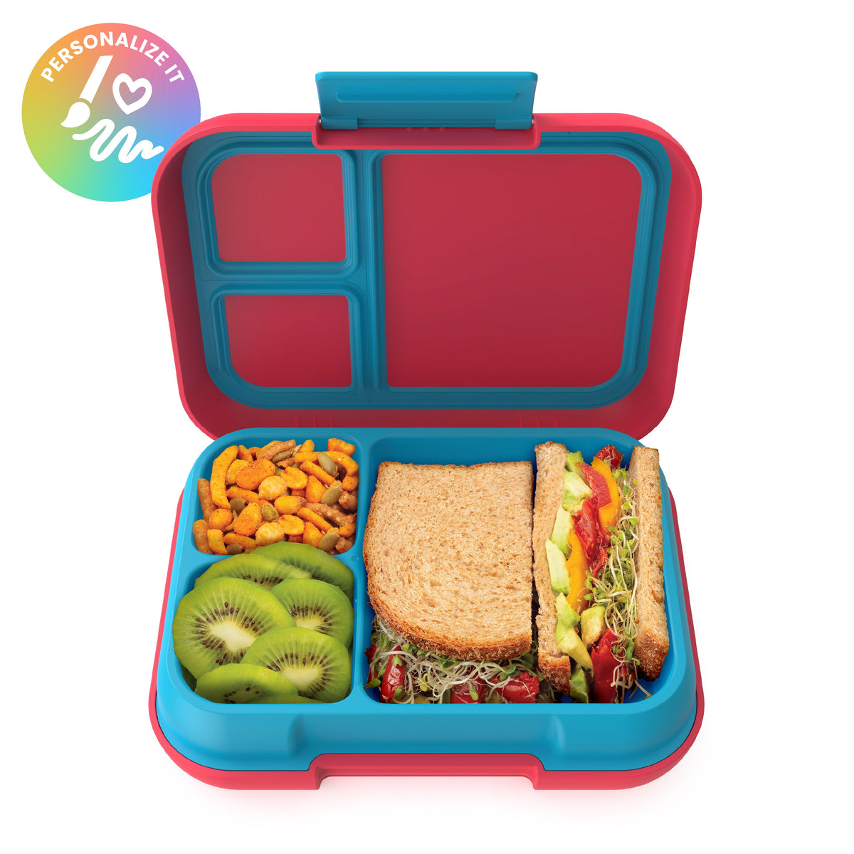 Bentgo Pop Lunch Box - Flame Red/Turquoise (Personalized)