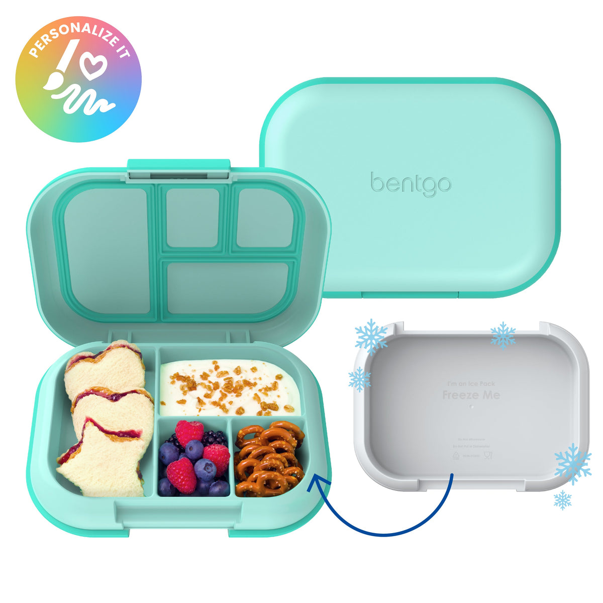 Bentgo Chill Kids Lunch Box - Aqua (Personalized)