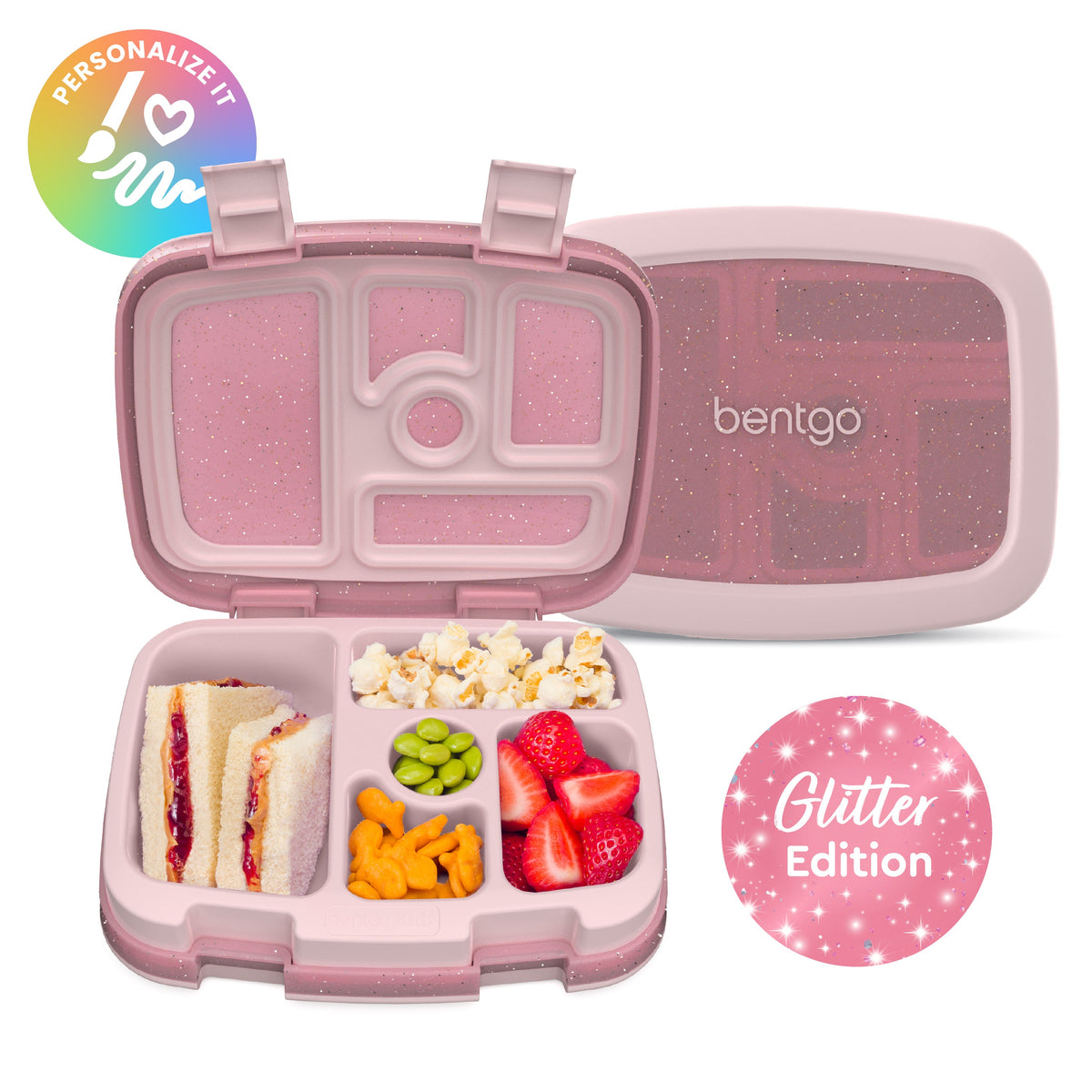 Bentgo Kids Lunch Box - Petal Pink Glitter (Personalized)