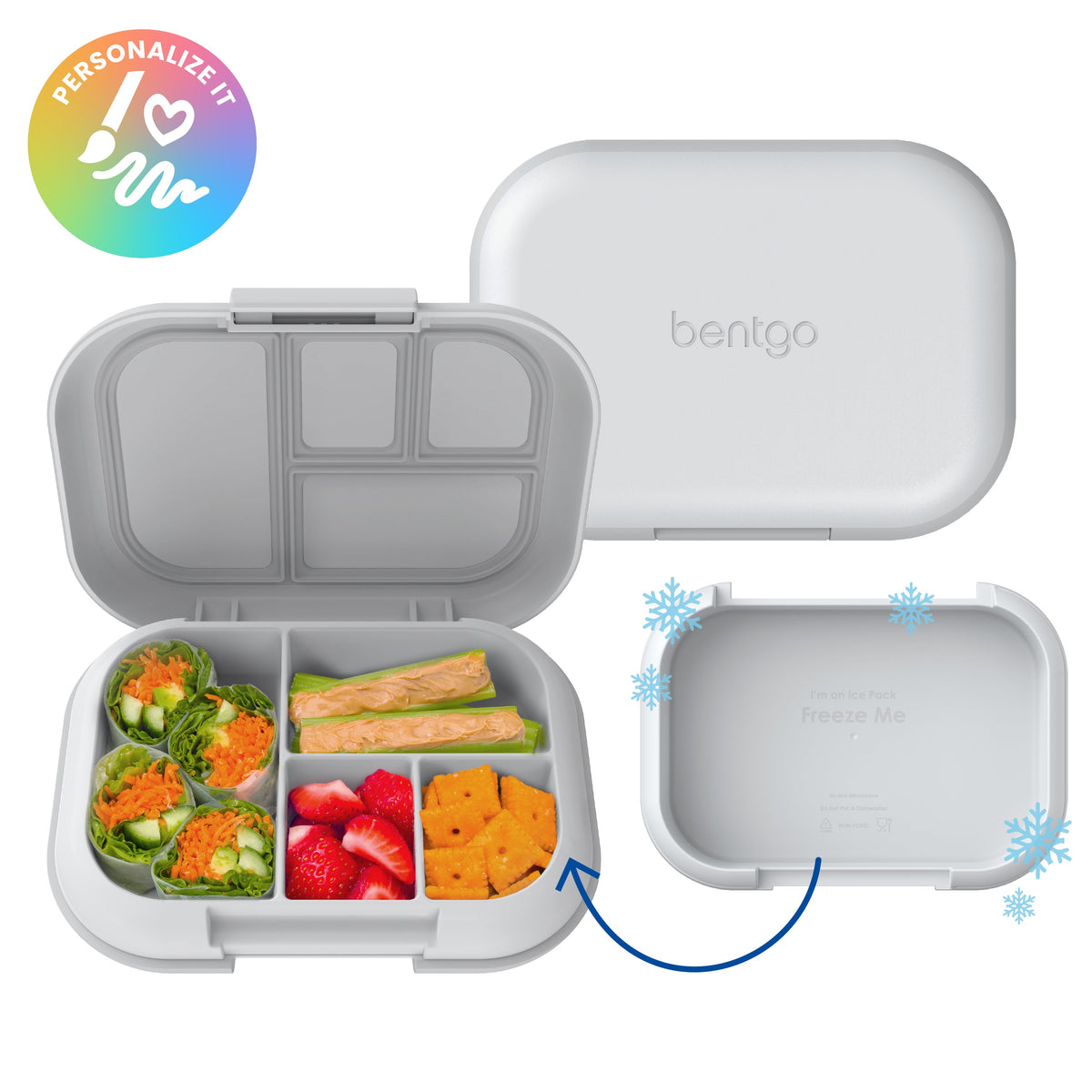 Bentgo Chill Kids Lunch Box - Gray (Personalized)