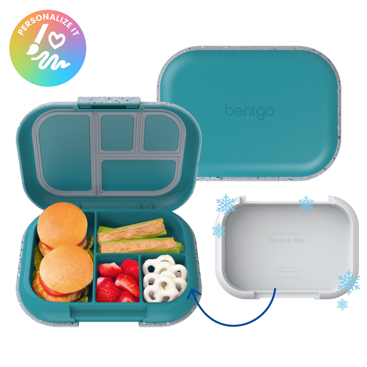 Bentgo Chill Kids Lunch Box - Truly Teal Speckle (Personalized)