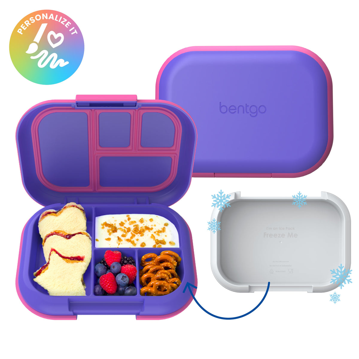 Bentgo Chill Kids Lunch Box - Electric Violet (Personalized)