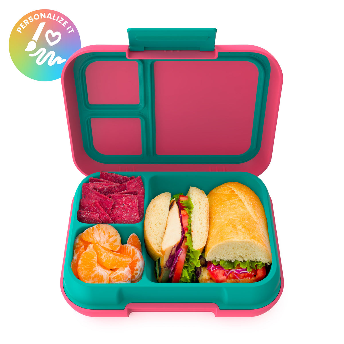 Bentgo Pop Lunch Box - Bright Coral/Teal (Personalized)