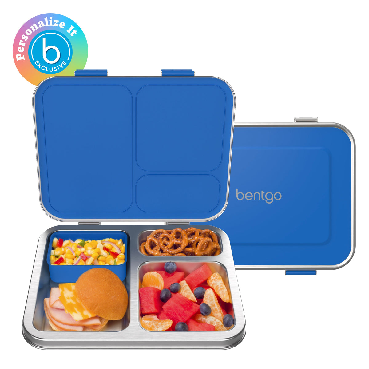 Bentgo Kids Stainless Steel Lunch Box - Blue (Personalized)