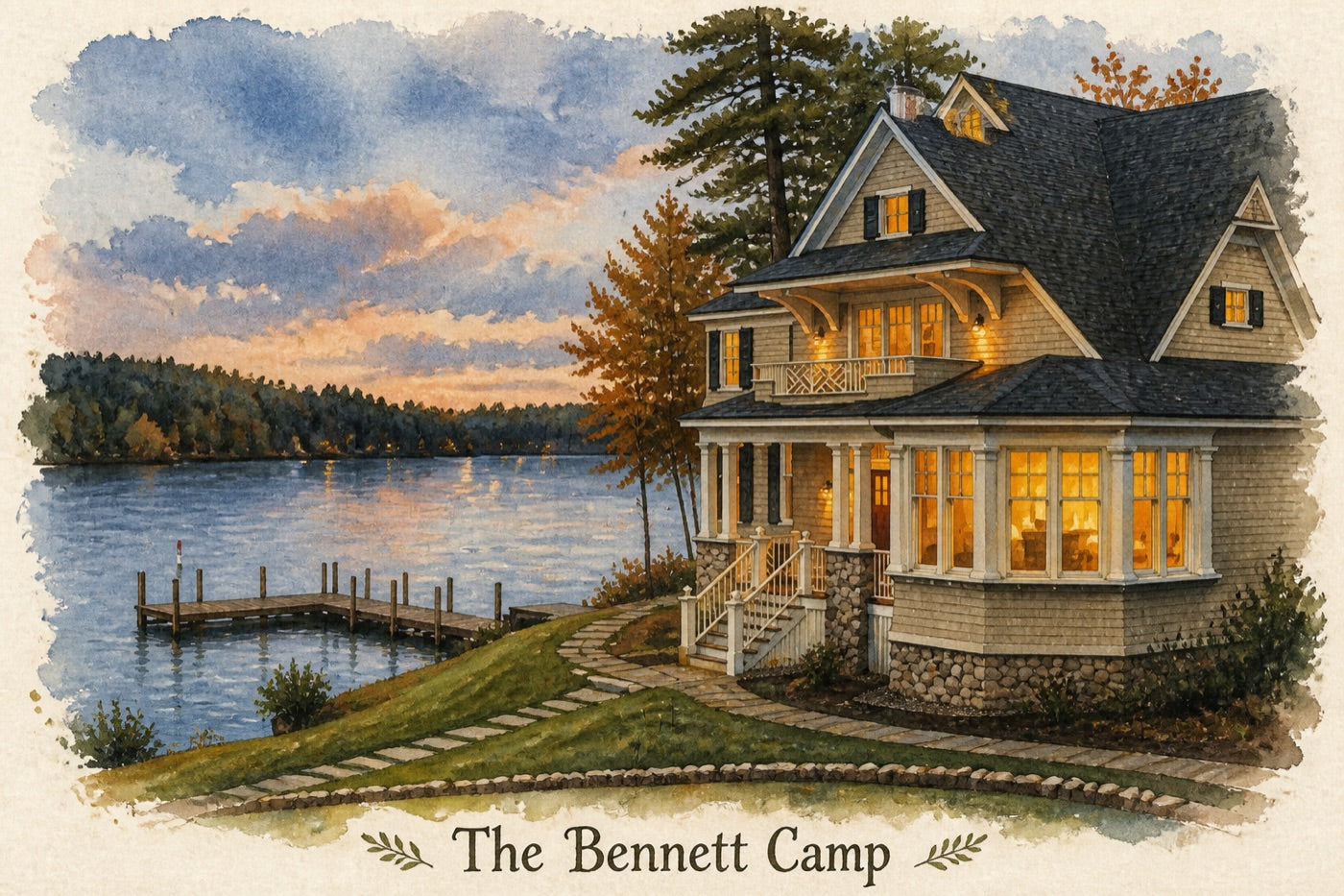 Watercolor of The Bennett Camp